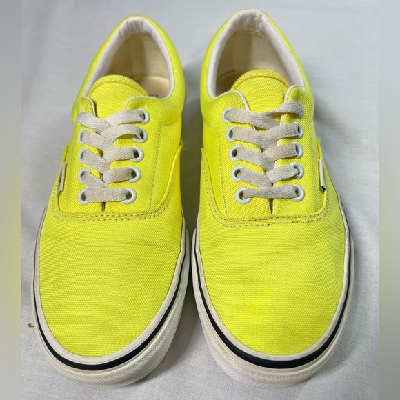 Vans Men's Era Neon Lemon Tonic Yellow True White Canvas Skate shoes Size 7 - Picture 5 of 9